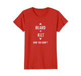 Beard Kilt Funny Scottish Distressed T-Shirt