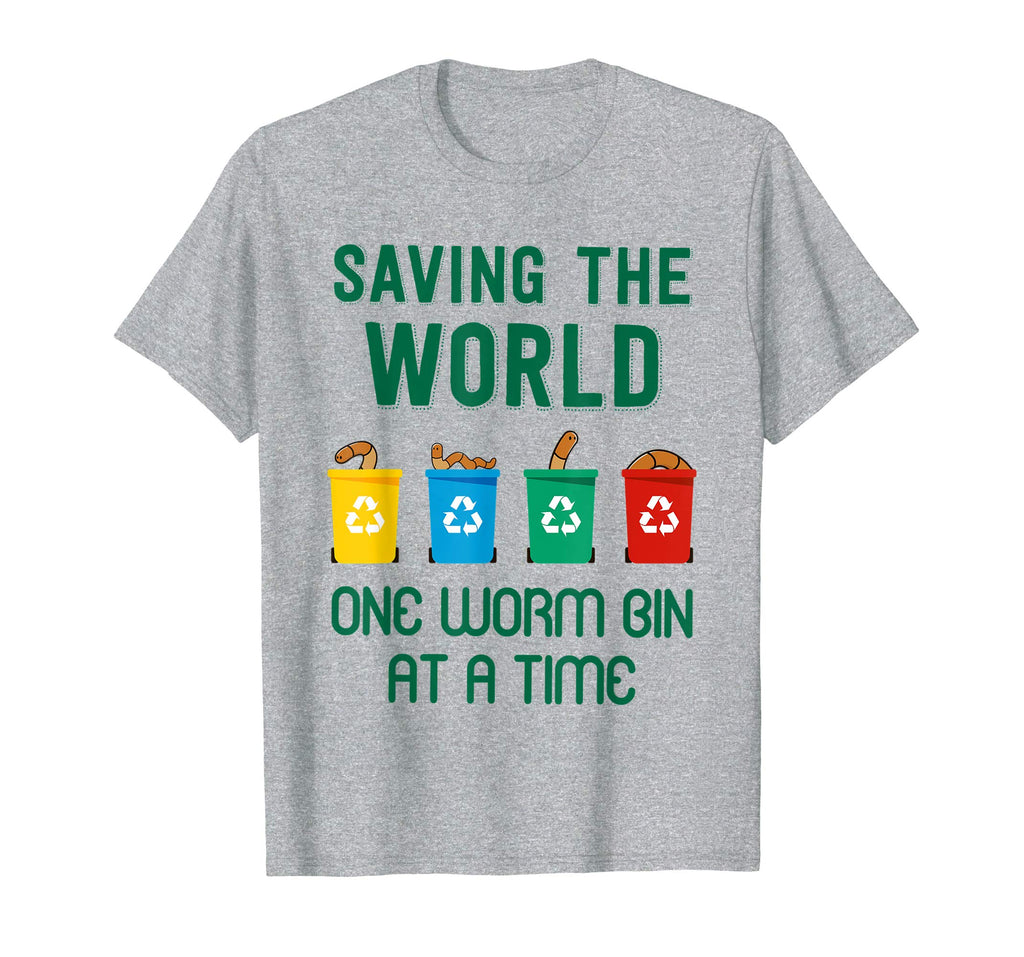 &quot;One worm bin at a time&quot; Funny worm composting T-shirt