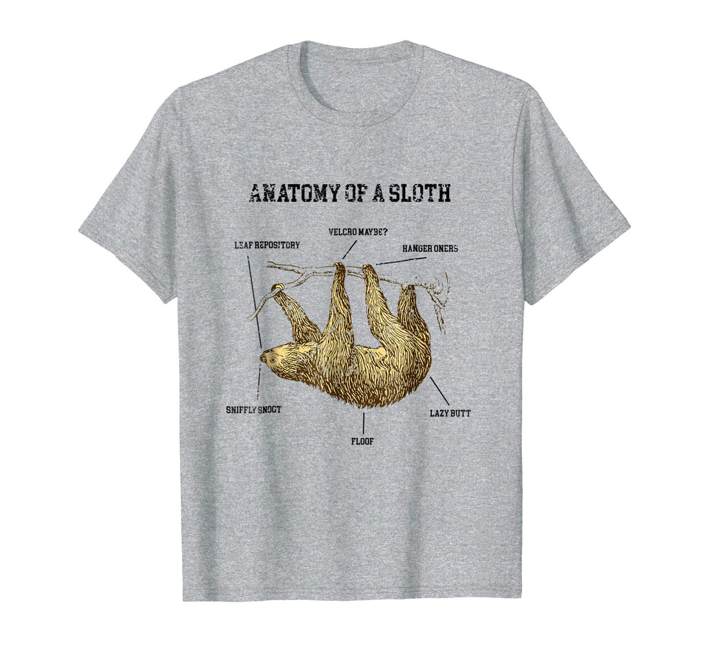 Anatomy Of A Sloth Cute Animal Lover Funny Distressed Shirt