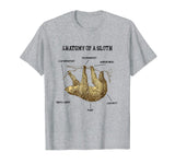 Anatomy Of A Sloth Cute Animal Lover Funny Distressed Shirt