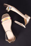 Bamboo Holographic Open Toe Flat Sandal