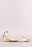 Bamboo Holographic Open Toe Flat Sandal