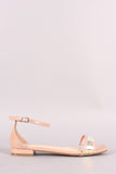 Bamboo Holographic Open Toe Flat Sandal
