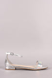 Bamboo Holographic Open Toe Flat Sandal