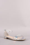 Bamboo Holographic Open Toe Flat Sandal