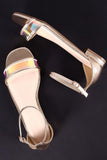 Bamboo Holographic Open Toe Flat Sandal